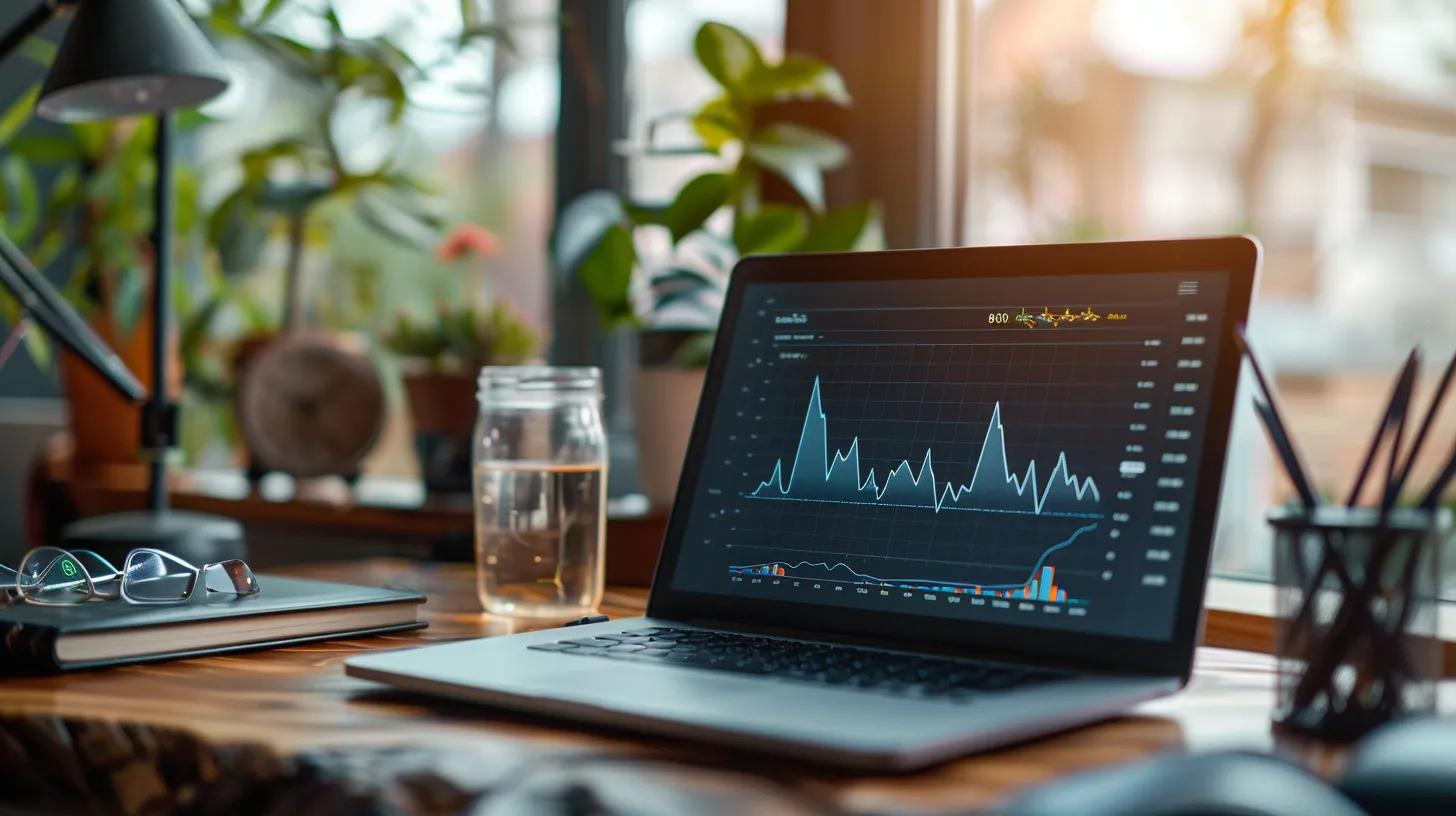 a modern office workspace, featuring a sleek laptop displaying a graph with soaring conversion rates, surrounded by vibrant digital marketing materials, illustrating the effectiveness of long-tail keywords in driving targeted traffic. a modern office workspace, featuring a sleek laptop displaying a graph with soaring conversion rates, surrounded by vibrant digital marketing materials, illustrating the effectiveness of long-tail keywords in driving targeted traffic.